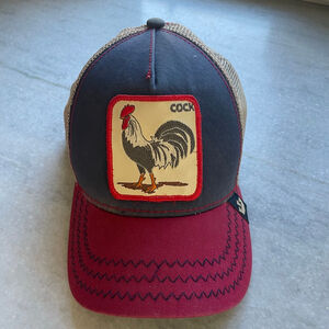 Goorin Bros Rooster Trucker Hat Navy Red Mesh Cap